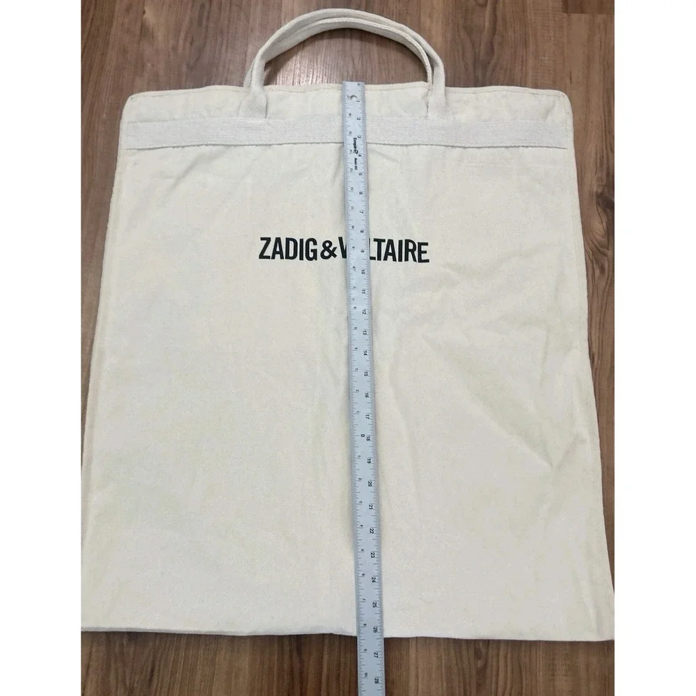 ZADIG & VOLTAIRE Folding Garmet Bag Zip Handles Organc Cotton for Suits Dresses